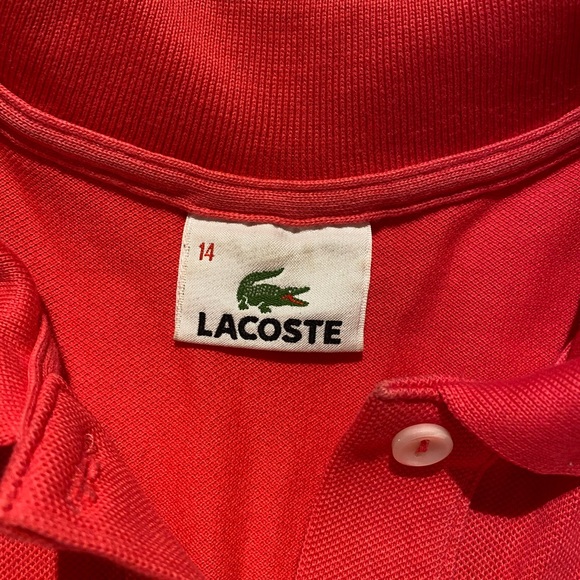 Lacoste Girls Pink Polo Dress, size 14 - Picture 4 of 8